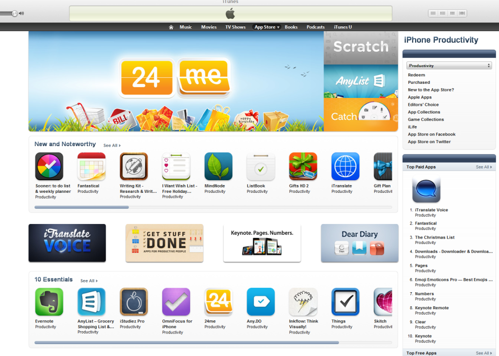 24me featured by Apple on the U.S. Appstore
