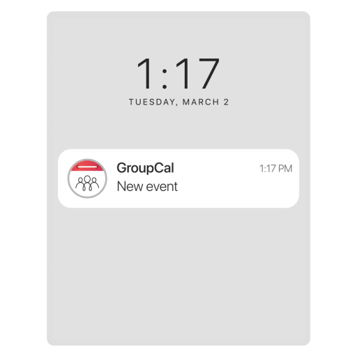 GroupCal - real time push notifications